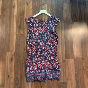 Ruffle sleeve floral romper
